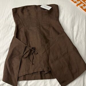 Lovers and Friends Jessenia Mini Dress in Chocolate